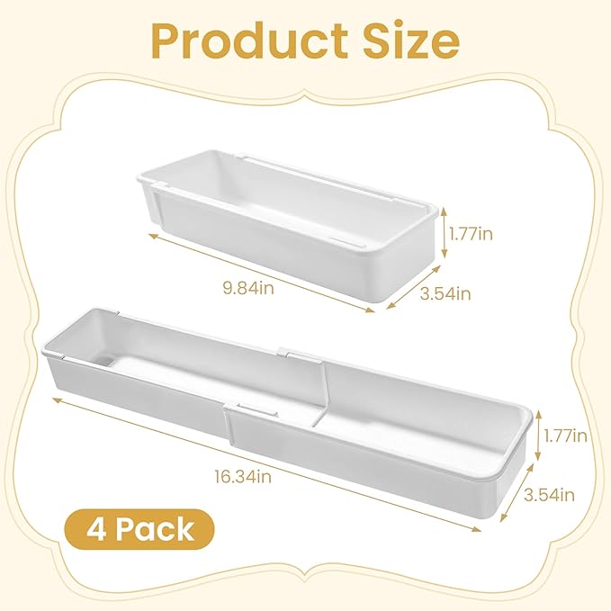 Drawer Organizers Set, Expandable Drawer Organizer Trays, Drawer Organizer Bins
