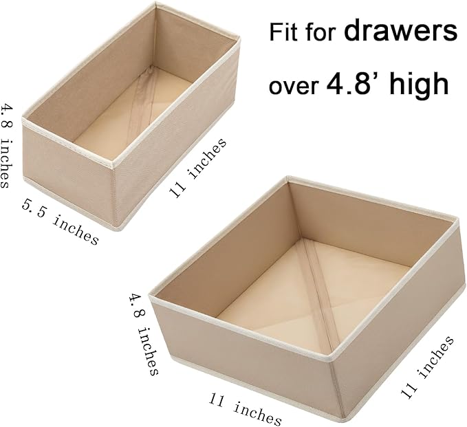 Drawer Organizer Set of 4 Light Grey