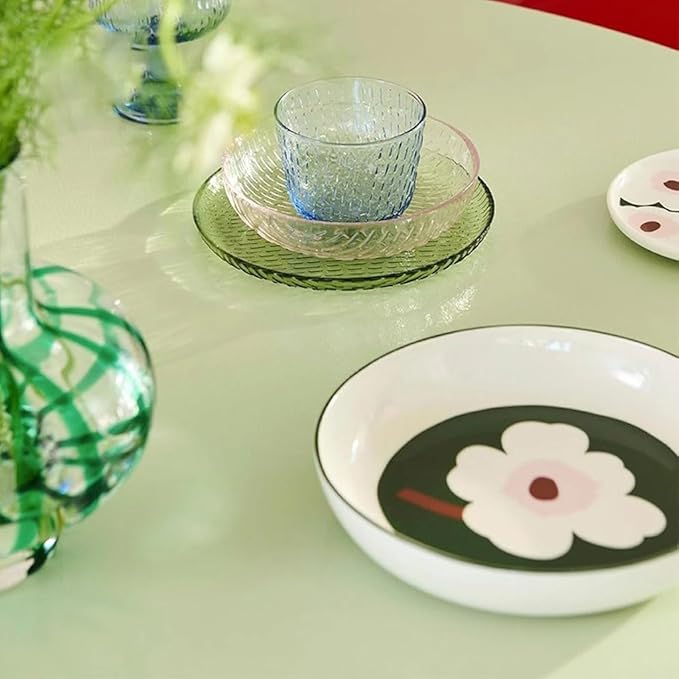 Dining Plates Simple Ceramic Green Bottom Dinner Plate Breakfast Plate Ceramic Tableware Ceramic Dinner Plate