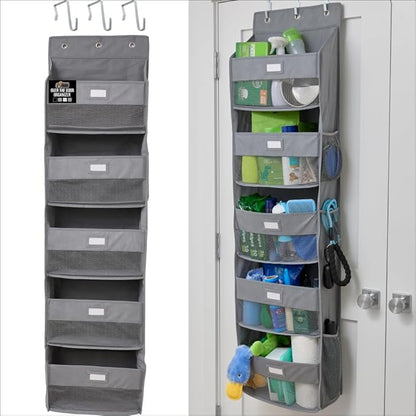 GORILLA GRIP Over The Door Organizer Storage, 5 Deep Hanging Shelves, Holds
