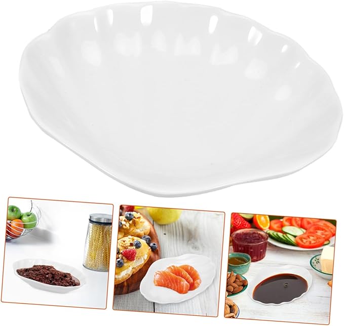 PRETYZOOM 2pcs Imitation Ceramic Appetizer Plates Decorative Food Serving Dishes Sauce Dipping Plates for Kitchen for Parties and Entertaining