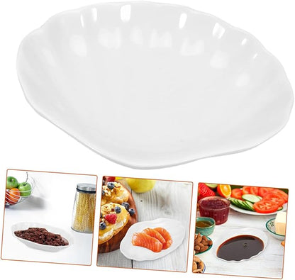 PRETYZOOM 2pcs Imitation Ceramic Appetizer Plates Decorative Food Serving Dishes Sauce Dipping Plates for Kitchen for Parties and Entertaining