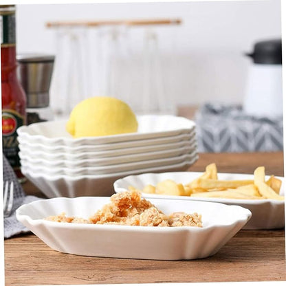 SECFOU 2pcs Creative Ceramic Appetizer Plates for Snacks Dips and Desserts for Parties Home Use and Gatherings Snack Bowls Unique Design