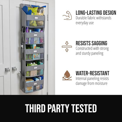 GORILLA GRIP Over The Door Organizer Storage, 5 Deep Hanging Shelves, Holds
