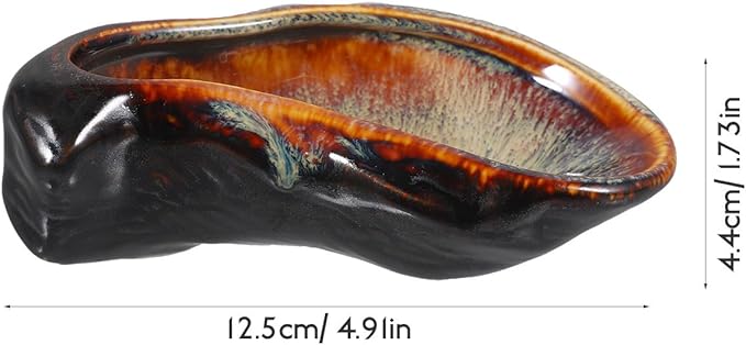 Oyster Serving Dish Ceramic Plate Vintage Glaze Food Plate Small Appetizer Tray for Seafood and Sushi Single Piece