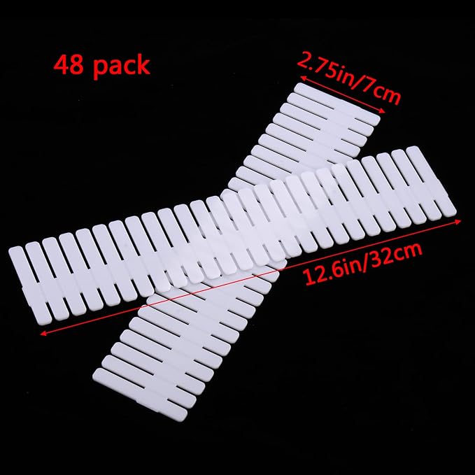 Foraineam 48Pcs Drawer Dividers, Adjustable DIY Grid Divider White Storage
