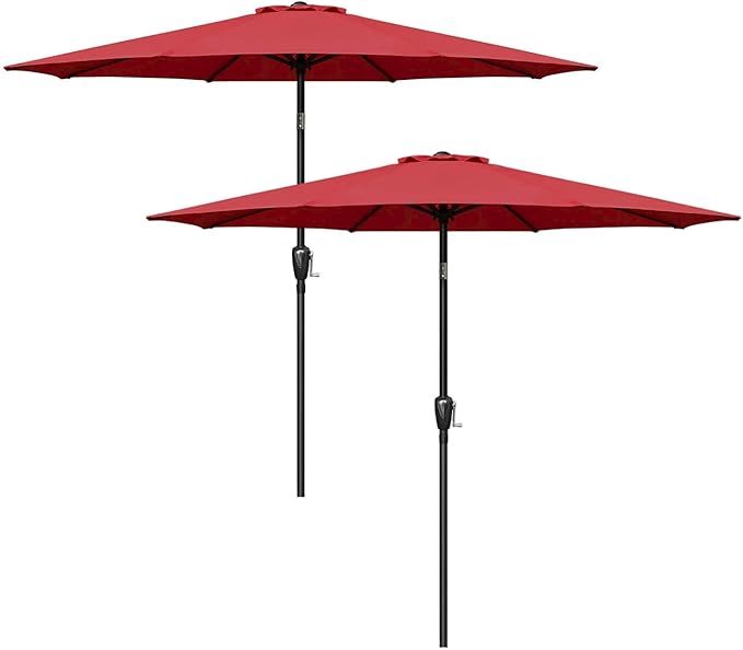 Simple Deluxe 9' Patio Umbrella Outdoor Table Market Yard Umbrella with Push Button Tilt/Crank