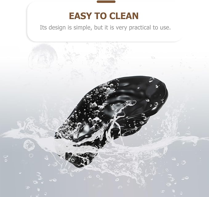 Ceramic Oyster Shell Food Dish Matte Black Appetizer Plate Dessert Plate Seafood Serving Tray for Home and Restaurant