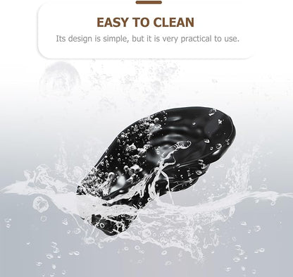 Ceramic Oyster Shell Food Dish Matte Black Appetizer Plate Dessert Plate Seafood Serving Tray for Home and Restaurant