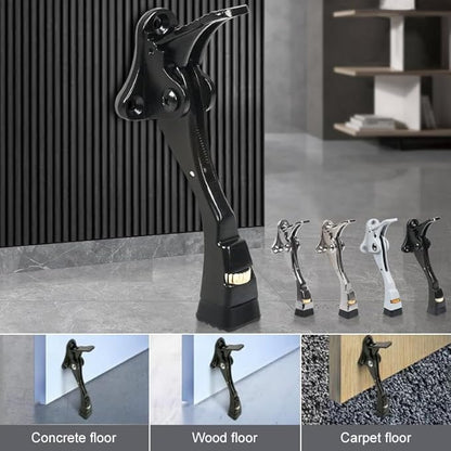 4 Packs Black Door Stops, Heavy Duty Kickdown Door Stopper, One Touch