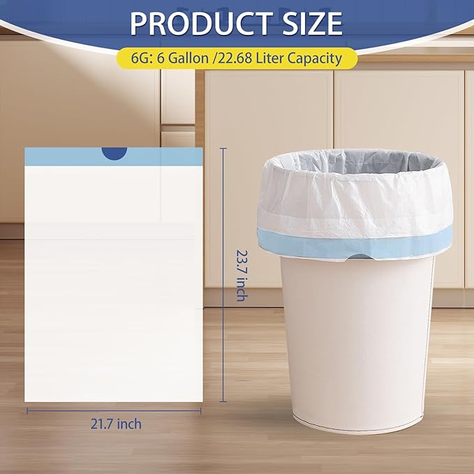 240 Count 6 Gallon Trash Bags Drawstring