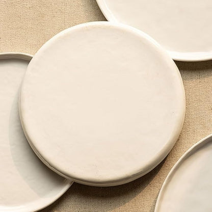 Kitchen Plates Simple Chinese Ceramic Plate Home Dish Plate Steak Pasta Plate Hotel Restaurant Side Dish Dessert Plate Restaurant Plates(Medium)