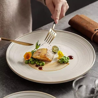 SONGCHAO Party Supplies Dinner Plate Steak Western Plate Household Ceramic Tableware Restaurant Appetizer Plate Pasta Breakfast Plate Party Plates (Color : 20cm)