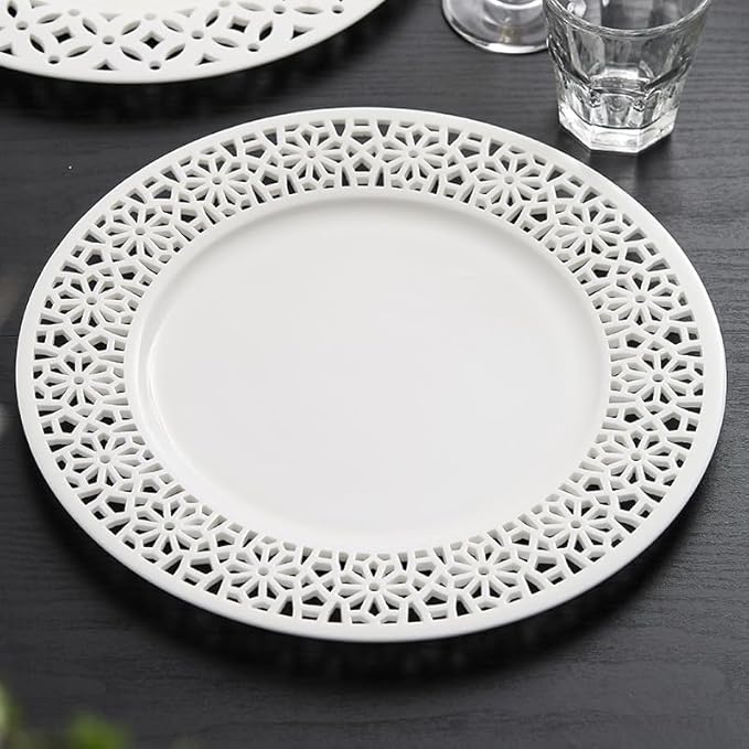 Appetizer Plates Ceramic Flat Plate Plate Dish Plate Hotel Restaurant Steak Western Plate Breakfast Plate Tableware Cheap Plates(B)