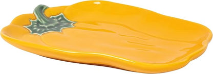 Now Designs Bell Pepper Collection Stoneware Dish, Bell Pepper Shaped, W6 x L8.75in, Dishwasher & Microwave Safe