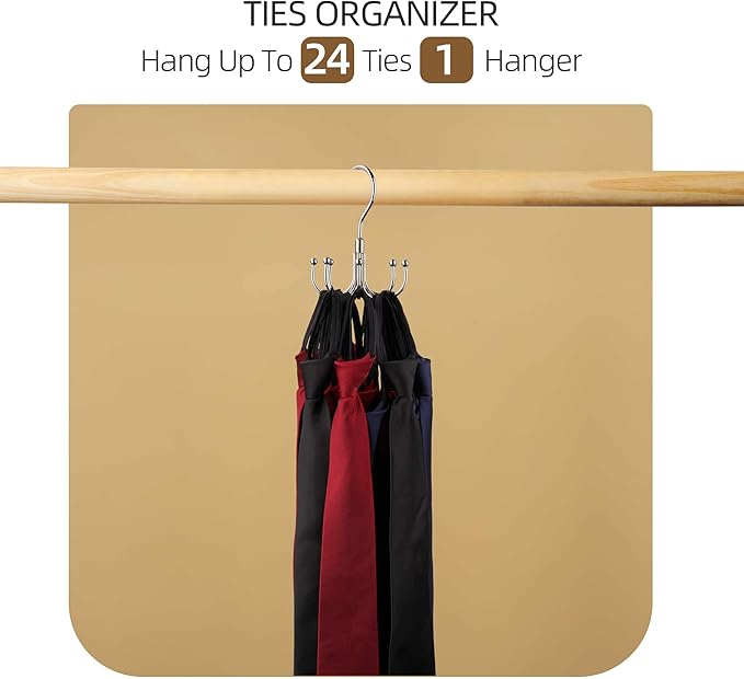 ZEDODIER Belt Hanger, 4 Pack Rotatable Belt Rack Closet Accessories Organizer
