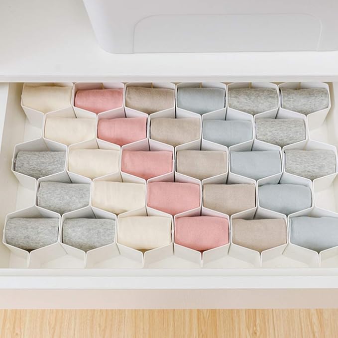 Poeland Drawer Divider Organizer Adjustable DIY Grid Honeycomb Drawer Divider