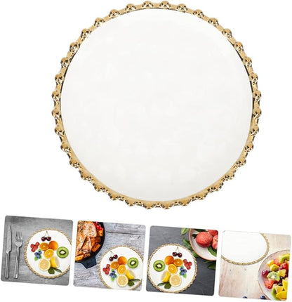 STOBAZA Ceramic and Appetizer Plate White Round Dessert Dish for Home Restaurant Party Use Stable Food Serving Plate