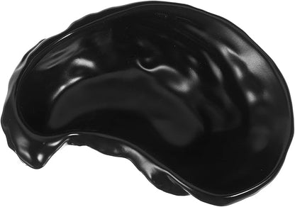 Ceramic Oyster Shell Food Dish Matte Black Appetizer Plate Dessert Plate Seafood Serving Tray for Home and Restaurant