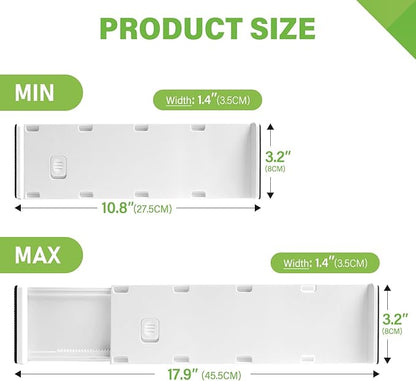 5 Pack Drawer Dividers 3.2" High Slim Organizers Expandable 10.8-17.9"