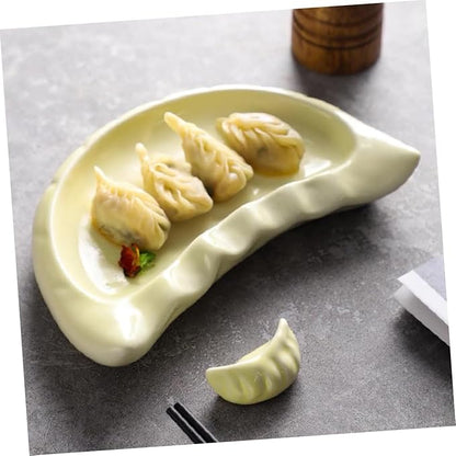 PRETYZOOM Charming Ceramic Dumpling Serving Plate Perfect for Snacks Appetizers and Fruits Suitable for Outdoor Gatherings
