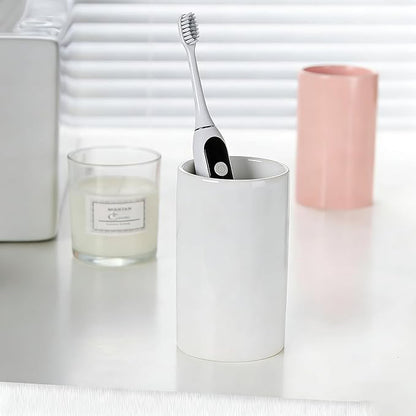 White Toothbrush and Toothpaste Holder, Ceramic Electric Toothbrush Holders