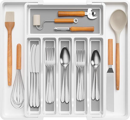 Lifewit Silverware Drawer Organizer, Expandable Utensil Tray