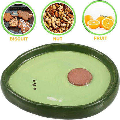 BESPORTBLE Ceramic Appetizer Plate 4-inch Hand-painted Porcelain Fruit Dish Avocado Shape Snack Plate for Home Serving Dipping Sauce and Small Desserts