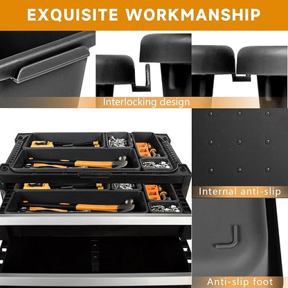 FLYVOLE Tool Box Organizer Tray, Toolbox Desk Drawer Organizer, Tool Box Tray