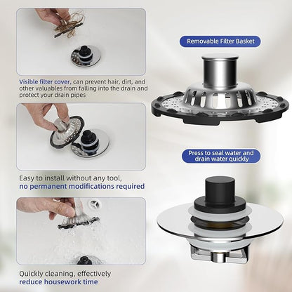 Metal 2 Pack Bathtub Drain Stopper