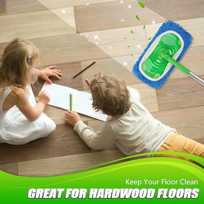 Set of 4 Reusable Microfiber Mop Pads Compatible