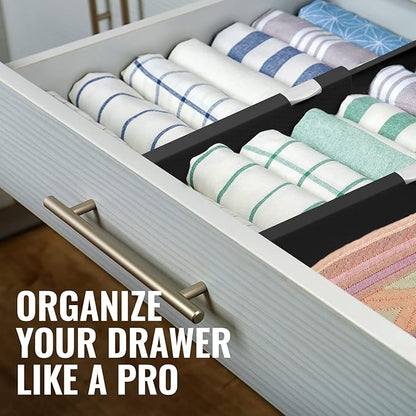 RAPTUROUS Adjustable Drawer Dividers 8 Pack, 4” High, 11-17” Long, Dresser