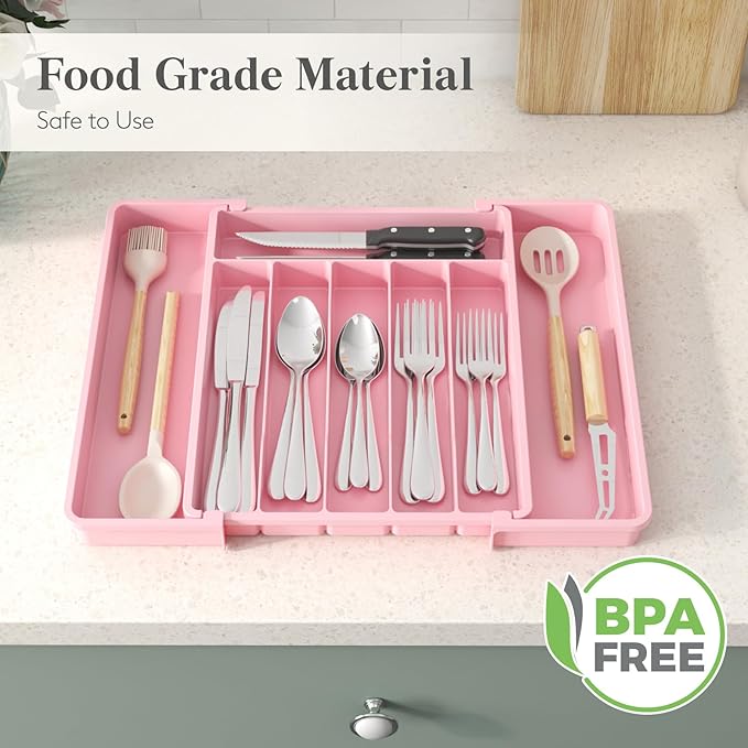 Lifewit Silverware Drawer Organizer, Expandable Utensil Tray