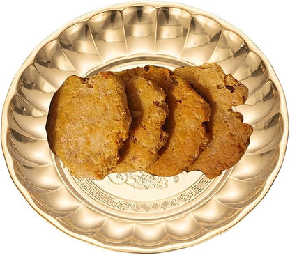 Stainless Steel Gold Plates 8.5 Inch Lightweight Unbreakable Dinner Dishes Plates 2 Pack Dessert Snack Plates for Outdoor Camping Wedding - Reusable & Shatterproof