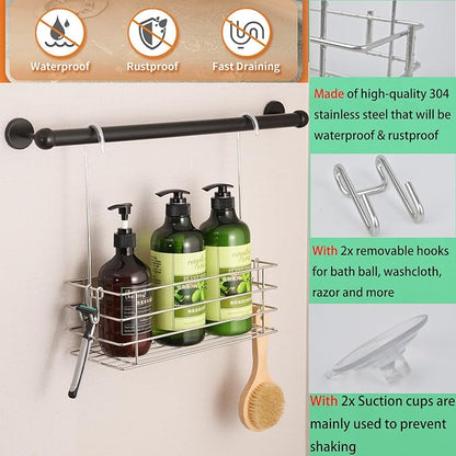 2pcs Single-Layer Hanging Shower Caddy, Rustproof Shelves Rack
