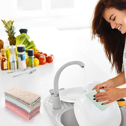 kimteny Cleaning Cloths Kitchen Towels Microfiber Washcloths Lint Free Dish
