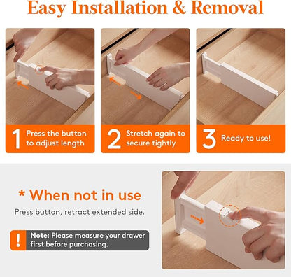 Lifewit 5 Pack 4" High Drawer Dividers 28-43.5cm/11-17" Adjustable Drawer
