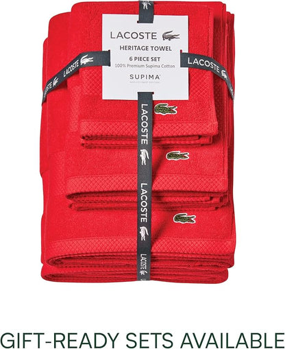 Lacoste Heritage 100% Supima Cotton Hand Towel, Formula One, Premium Super Soft