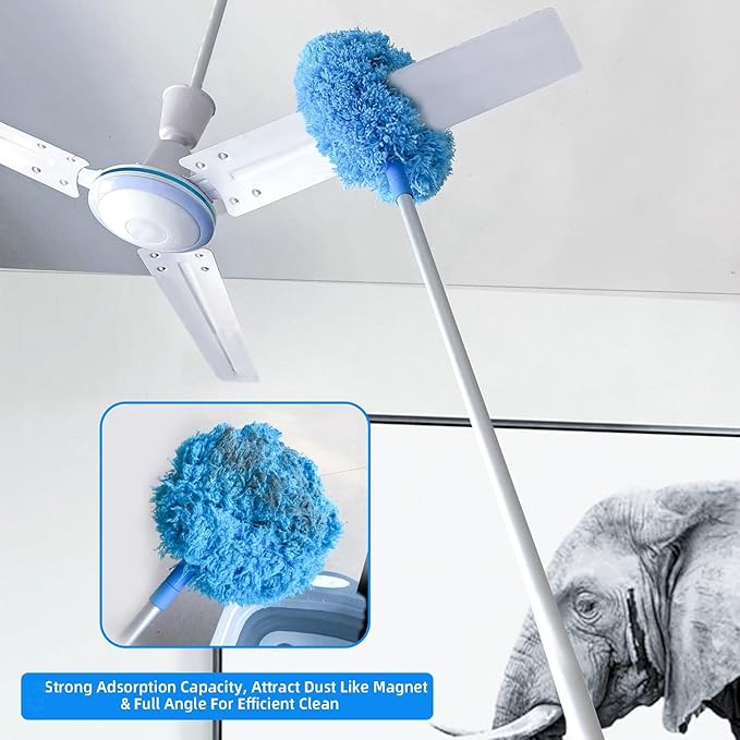 Ceiling Fan Duster Retractable Ceiling Cleaner Reusable Microfiber Ceiling Fan