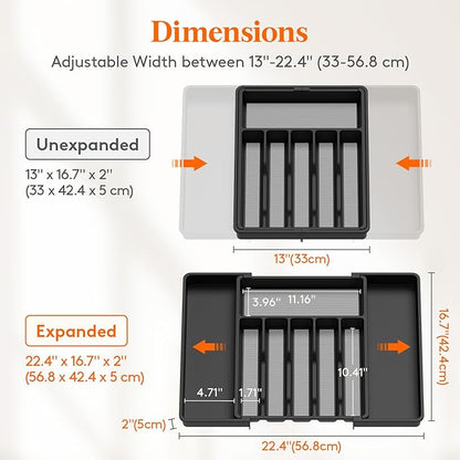Lifewit Silverware Drawer Organizer, Expandable Utensil Tray