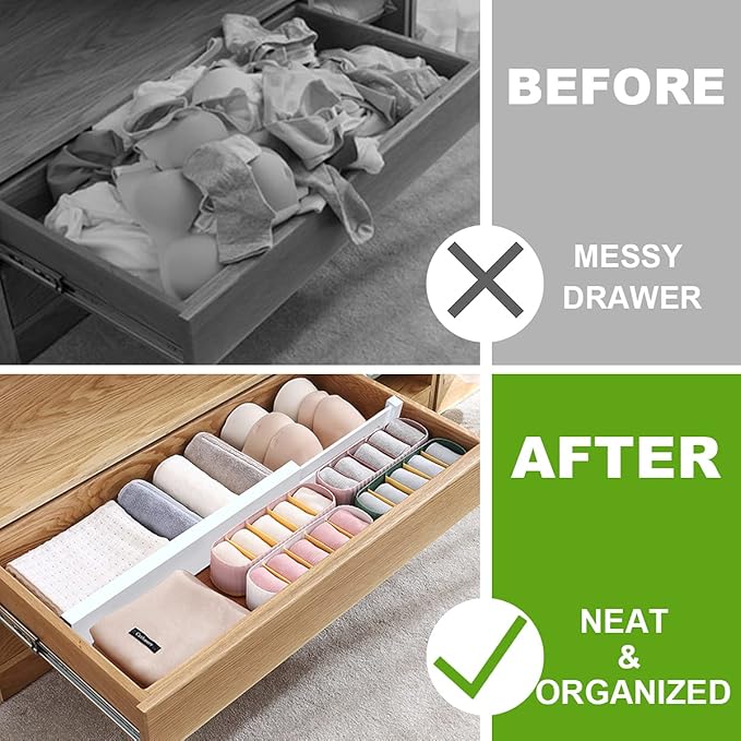 ANTOWIN Bamboo Drawer Dividers Organizers, Expandable Drawer Separators Splitter