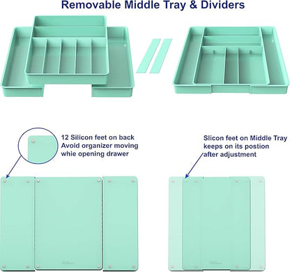 Simple Houseware Expandable Kitchen Drawer Flatware Organizer