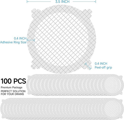 VIVIDLY 50 Pack Disposable Shower Drain Cover Hair Catcher Shower Drain Mesh