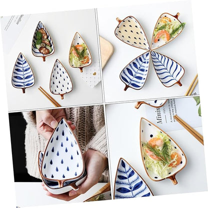 ABOOFAN 3pcs Ceramic Sauce Dipping Dishes for Seasonings Appetizers and Snacks Random Styles Smooth Texture Kitchen Serving Plates for Home and Restaurant Use