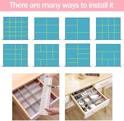acDesign 40Pcs Grid Drawer Dividers, Adjustable Drawer Organizer