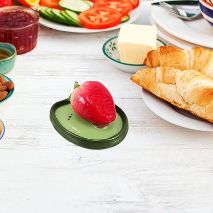 VALICLUD Cute Avocado Ceramic Appetizer Plate 4-inch Hand-painted Fruit-shaped Dish for Snacks and Party Serving in Home Dining