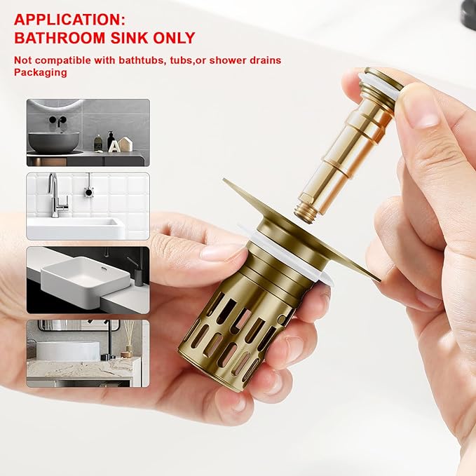 Bathroom Sink Stopper, Pop Up Drain