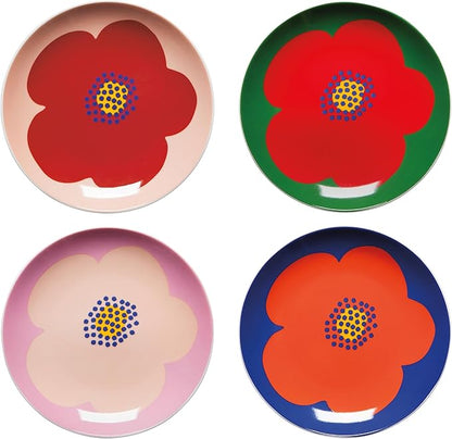 Jubilee Poppy Appetizer Plates Set of 4 Assorted