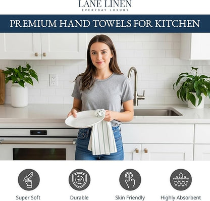 LANE LINEN Cotton Kitchen Towels Set, Quick-Drying Dish Towels, Premium Hand