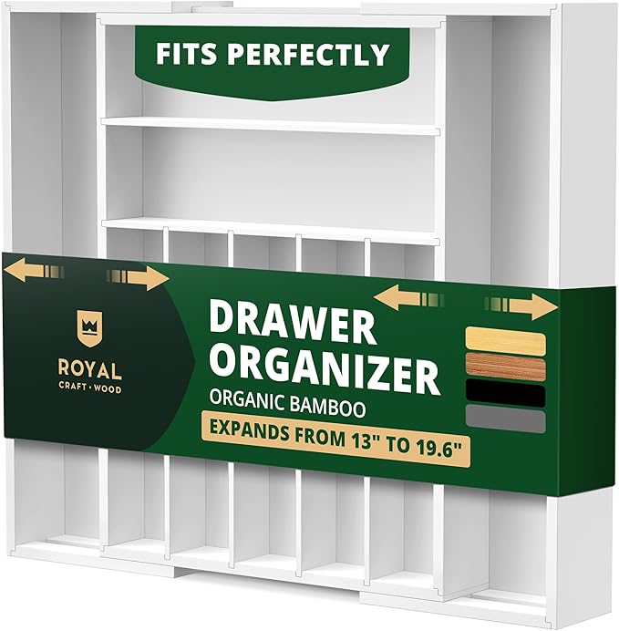 ROYAL CRAFT WOOD Luxury Bamboo Kitchen Drawer Organizer